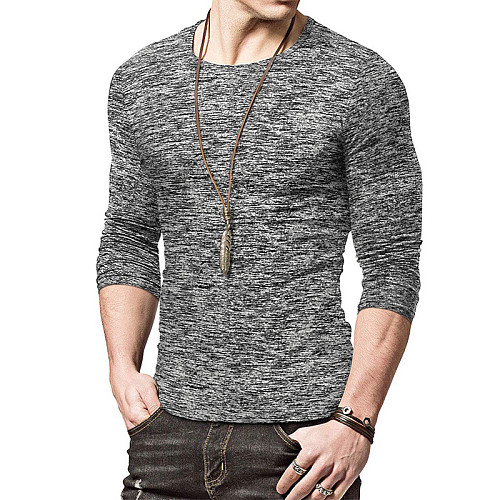 Mens Long Sleeve Round Neck Casual T Shirt WYMY-200911