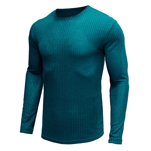 Men Long Sleeve O-Neck Basic Running T-Shirt WYMY-210813