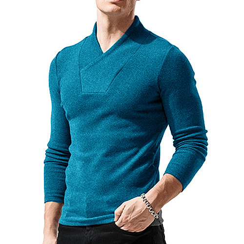 Men's Long Sleeve Warm Thickened V-neck T-shirt WYMY-210922