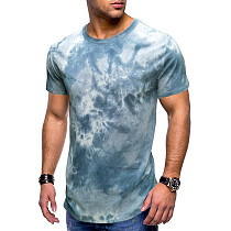 Men Tie Dye Print Short Sleeve Round Neck T-Shirt WYMY-211208