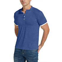Men Short Sleeve Slim Button Design Henley T Shirt WYMY-210409