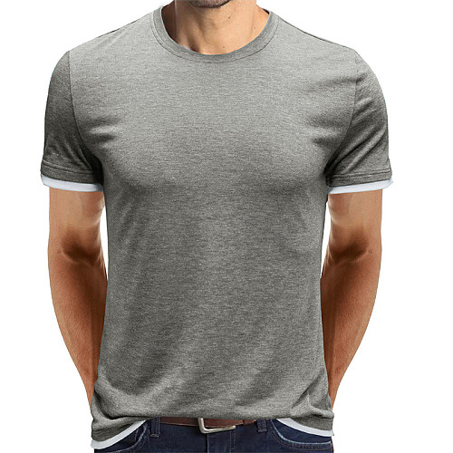 Men's Casual Solid Short Sleeve Breathable T Shirt WYMY-2205