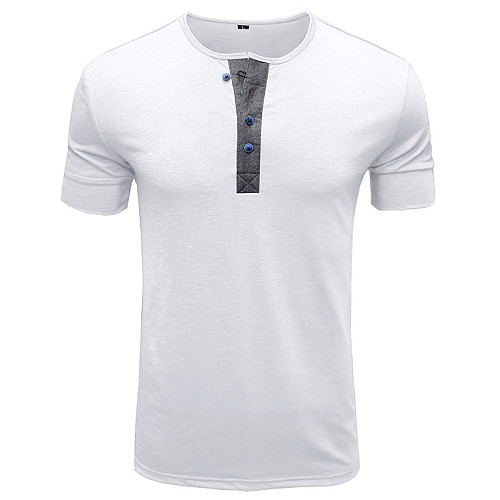 Men High Quality Cotton Henry Collar Basic T Shirt WYMY-2202