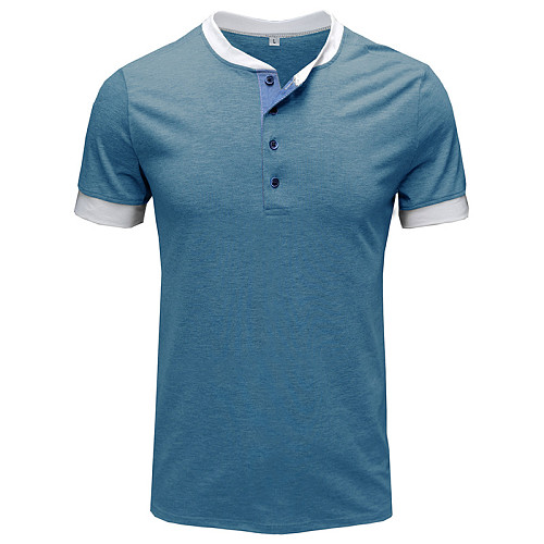 Men Casual High Quality Henry Collar Basic T Shirt WYMY-2203