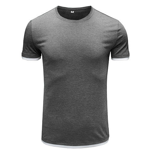 Men's Casual Solid Short Sleeve Breathable T Shirt WYMY-2205
