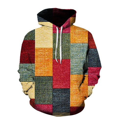 Men's Color Block Print Pullover All-match Sweatshirt YANH-801816