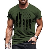 Men Printed Cotton Short Sleeve Loose T-shirt YANH-601476