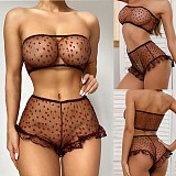 See-through Mesh Bra and Shorts Lingerie Set SHFE-W508