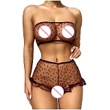 See-through Mesh Bra and Shorts Lingerie Set SHFE-W508