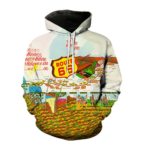 Men's Printed Street Hip Hop Hoodie Sweatshirt YANH-802189