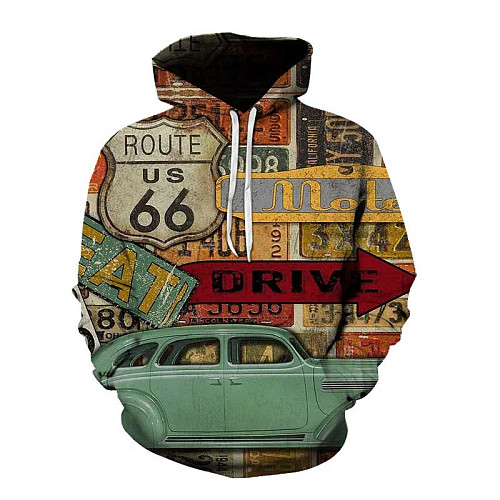 Men's Printed Street Hip Hop Hoodie Sweatshirt YANH-802189