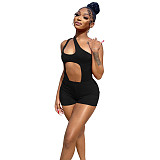 Solid Clubwear One Shoulder Hollow Out Rompers MEY-20790