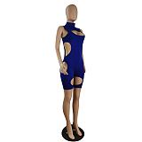 Cut Out Turtleneck Sleeveless One Piece Romper PIN-8673