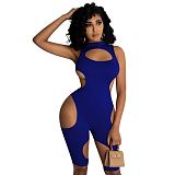 Cut Out Turtleneck Sleeveless One Piece Romper PIN-8673