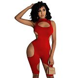 Cut Out Turtleneck Sleeveless One Piece Romper PIN-8673