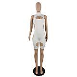 Cut Out Turtleneck Sleeveless One Piece Romper PIN-8673