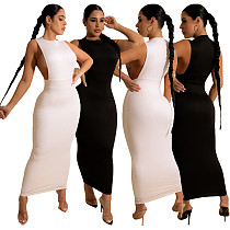 Elegant Lady Sleeveless O Neck Bodycon Maxi Dress TEN-263