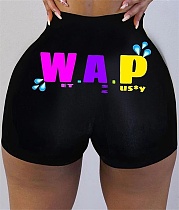 Spoof Graphic Print Tight Package Buttocks Yoga Shorts SHD-9315