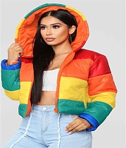 2020 Winter Rainbow Hoodied Bubble Coat RS-010