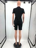 Short Sleeve T Shirt+Hollow Out Shorts 2 Piece Set OY-6328