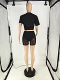 Short Sleeve T Shirt+Mesh Patchwork Shorts Set SQ-90102