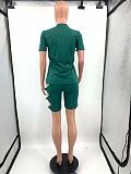Short Sleeve T Shirt+Hollow Out Shorts 2 Piece Set OY-6328