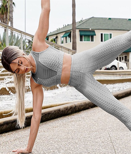 Yoga Fitness Vest Crop Top Joggers Pants Set BY-3522