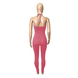 Sportswear Skinny Halter Backless Basic Jumpsuit ME-22Y8089