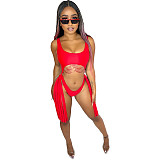 Beachwear Fringe Tassel One Piece Swimsuit QY-5260