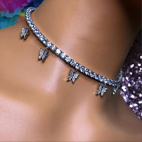 Butterflies Pendant Chain Necklace