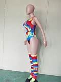 Tie Dye Beachwear One Piece Swimsuit with socks BN-9167