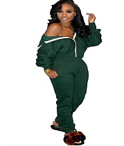Women Hoodie And Pants Tracksuits Sets Zipper Outfits MOS-1015