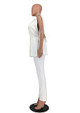 Elegant OL Sleeveless Blazer Full Pants Suit SMD-82095