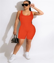 Knitted Solid Color Sleeveless Yoga Basic Rompers MZ-0006