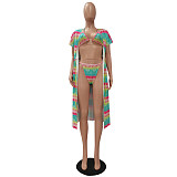 Beach Wear Tie Dye Swimming Suits 3 Pieces Bikini Sets CM-8622