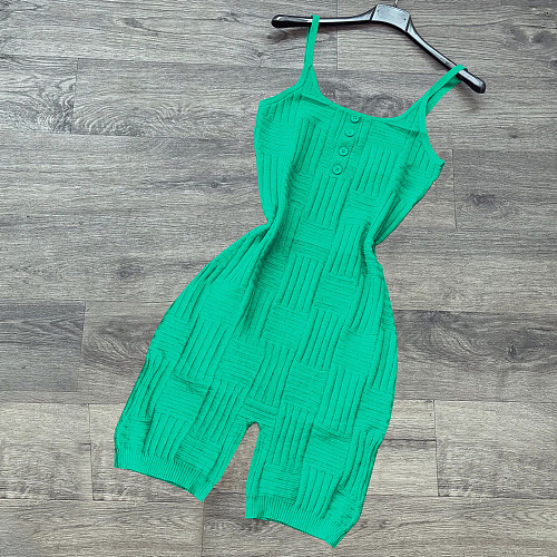 Knitted Wool Spaghetti Strap One Piece Rompers CH-8227