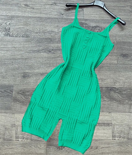 Knitted Wool Spaghetti Strap One Piece Rompers CH-8227