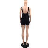 Solid Color Backless Casual One Piece Rompers LFF-90010