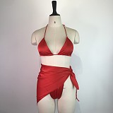 Sexy Halter Bra Cover Up Skirt 3 Piece Bikini Set WDS-210301