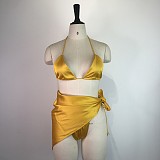 Sexy Halter Bra Cover Up Skirt 3 Piece Bikini Set WDS-210301