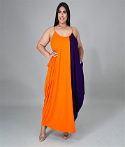 5XL Color Patchwork Loose Fitting Plus Size Dress HANI-005