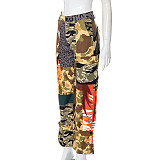 High Waist Straight Pockets Camouflage Pants MXXB-22PT354