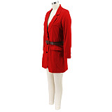 Office Lady Solid Color Long Sleeve Blazer Coat HANI-046