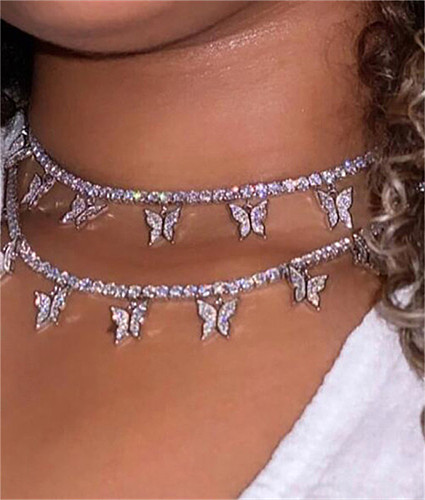 Butterflies Pendant Chain Necklace
