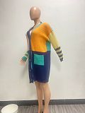Color Block Button Up Cardigan Knit Sweater Coats NIYA-8121