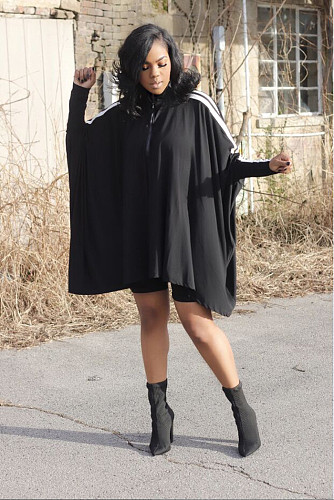 Casual Oversized Bat Sleeve Loose Pullover Dresses BS-1318