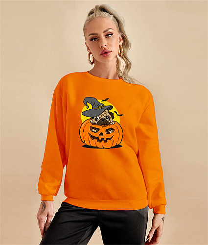 Halloween Print Long Sleeve Cotton T Shirts YH-5279