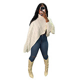 Winter Pullover Turtleneck Knitted Shawl Crop Sweaters DY-6915