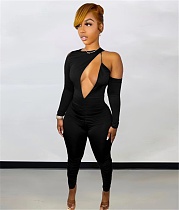 Sexy Irregular Cut Out Long Sleeve Skinny Jumpsuits XNS-6855