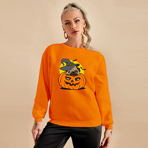 Halloween Print Long Sleeve Cotton T Shirts YH-5279